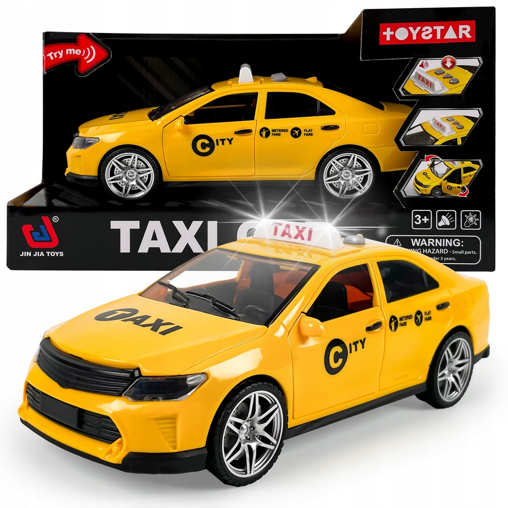 Taxi Taxi Veľké auto auto so zvukom a efektmi Mestské vozidlo 1:14